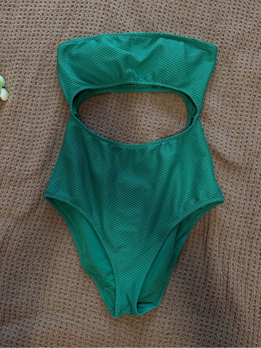 aerie Green Textured Cutout One-Piece Swimsuit